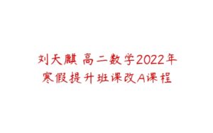 刘天麒 高二数学2022年寒假提升班课改A课程-51自学联盟