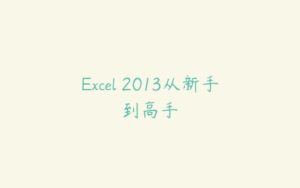 Excel 2013从新手到高手-51自学联盟