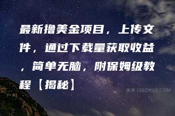 最新撸美金项目，上传文件，通过下载量获取收益，简单无脑，附保姆级教程【揭秘】-51自学联盟