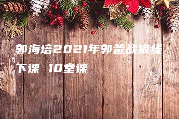 郭海培2021年郭爸战狼线下课 10堂课-51自学联盟