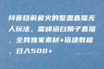 抖音目前最火的整蛊直播无人玩法，雷峰塔白娘子直播，全网独家素材+搭建教程，日入500+-51自学联盟