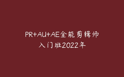 PR+AU+AE全能剪辑师入门班2022年-51自学联盟