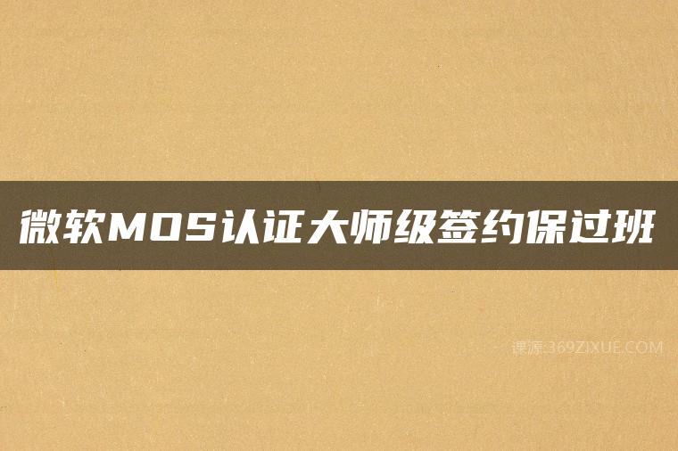 微软MOS认证大师级签约保过班