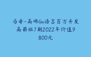 马哥-高端Go语言百万并发高薪班7期2022年价值9800元-51自学联盟