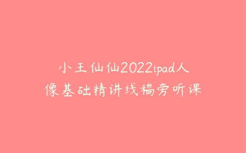 小王仙仙2022ipad人像基础精讲线稿旁听课-51自学联盟