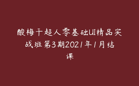 酸梅干超人零基础UI精品实战班第3期2021年1月结课-51自学联盟