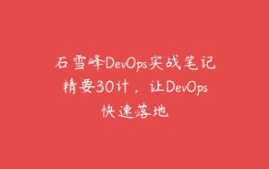 石雪峰DevOps实战笔记精要30计，让DevOps快速落地-51自学联盟