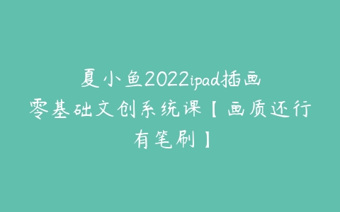 夏小鱼2022ipad插画零基础文创系统课【画质还行有笔刷】-51自学联盟