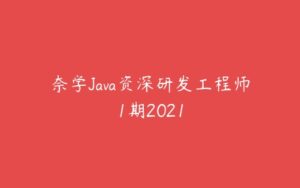 奈学Java资深研发工程师1期2021-51自学联盟