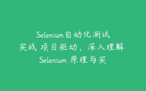 Selenium自动化测试实战 项目驱动，深入理解 Selenium 原理与实战技巧-51自学联盟
