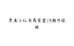 贾真小红书商家营19期升级版-51自学联盟