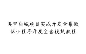 美甲商城项目实战开发全集微信小程序开发全套视频教程-51自学联盟