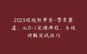 2023短视频带货-零食赛道，从0-1实操课程，系统讲解实战技巧-51自学联盟