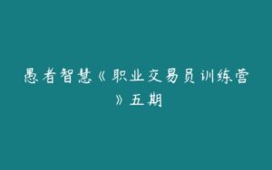 愚者智慧《职业交易员训练营》五期-51自学联盟