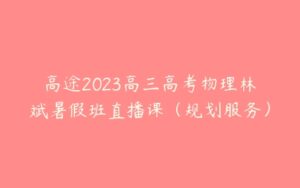 高途2023高三高考物理林斌暑假班直播课（规划服务）-51自学联盟