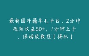 最新国外薅羊毛平台，2分钟视频收益50+，1分钟上手，保姆级教程【揭秘】-51自学联盟