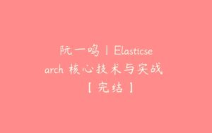 阮一鸣丨Elasticsearch 核心技术与实战  【完结】-51自学联盟