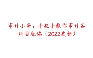 审计小哥：手把手教你审计各科目底稿（2022更新）-51自学联盟