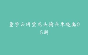 量学云讲堂龙头骑兵单晓禹05期-51自学联盟