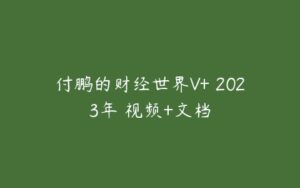 付鹏的财经世界V+ 2023年 视频+文档-51自学联盟