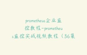 prometheus企业监控教程-prometheus监控实战视频教程（36集）-51自学联盟