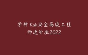 学神 Kali安全高级工程师进阶班2022-51自学联盟