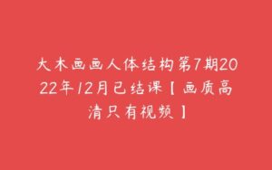 大木画画人体结构第7期2022年12月已结课【画质高清只有视频】-51自学联盟