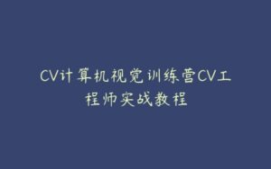 CV计算机视觉训练营CV工程师实战教程-51自学联盟