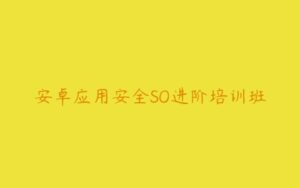 安卓应用安全SO进阶培训班-51自学联盟