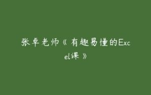 张卓老师《有趣易懂的Excel课》-51自学联盟