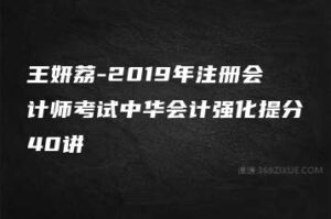 王妍荔-2019年注册会计师考试中华会计强化提分40讲-51自学联盟