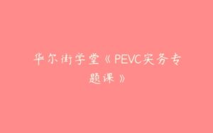 华尔街学堂《PEVC实务专题课》-51自学联盟