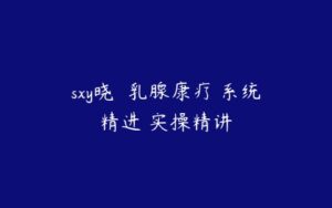 sxy晓玥 乳腺康疗 系统精进 实操精讲-51自学联盟