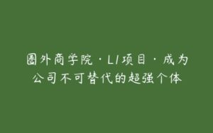 圈外商学院·L1项目·成为公司不可替代的超强个体-51自学联盟