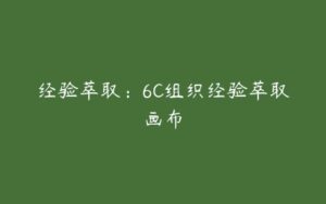 经验萃取：6C组织经验萃取画布-51自学联盟