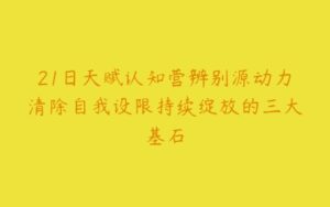 21日天赋认知营辨别源动力清除自我设限持续绽放的三大基石-51自学联盟