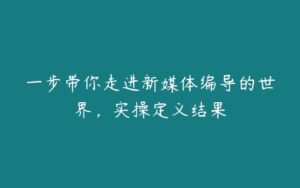 一步带你走进新媒体编导的世界，实操定义结果-51自学联盟