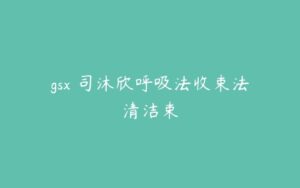 gsx 司沐欣呼吸法收束法清洁束-51自学联盟