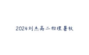 2024刘杰高二物理暑秋-51自学联盟