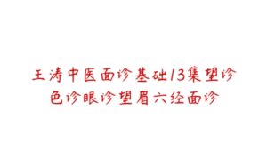 王涛中医面诊基础13集望诊色诊眼诊望眉六经面诊-51自学联盟