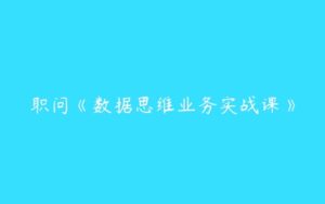 职问《数据思维业务实战课》-51自学联盟