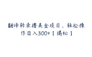 翻译转录撸美金项目，轻松操作日入300+【揭秘】-51自学联盟