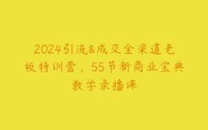 2024引流&成交全渠道老板特训营，55节新商业宝典教学录播课-51自学联盟