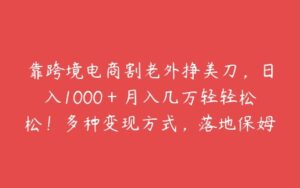 靠跨境电商割老外挣美刀，日入1000＋月入几万轻轻松松！多种变现方式，落地保姆级教程【揭秘】-51自学联盟