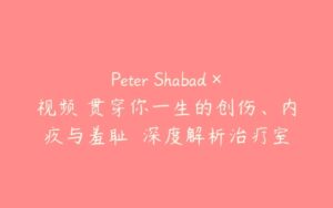 Peter Shabad×视频 贯穿你一生的创伤、内疚与羞耻  深度解析治疗室“情绪”-51自学联盟