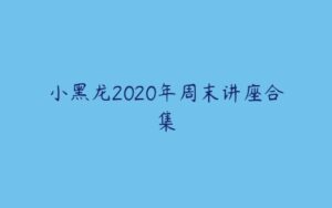 小黑龙2020年周末讲座合集-51自学联盟