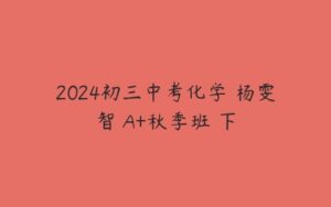 2024初三中考化学 杨雯智 A+秋季班 下-51自学联盟