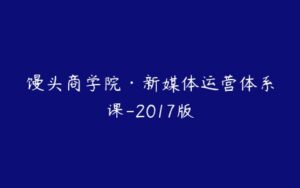 馒头商学院·新媒体运营体系课-2017版-51自学联盟