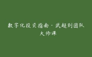 数字化投资指南·武超则团队  大师课-51自学联盟