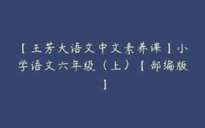 【王芳大语文中文素养课】小学语文六年级（上）【部编版】-51自学联盟